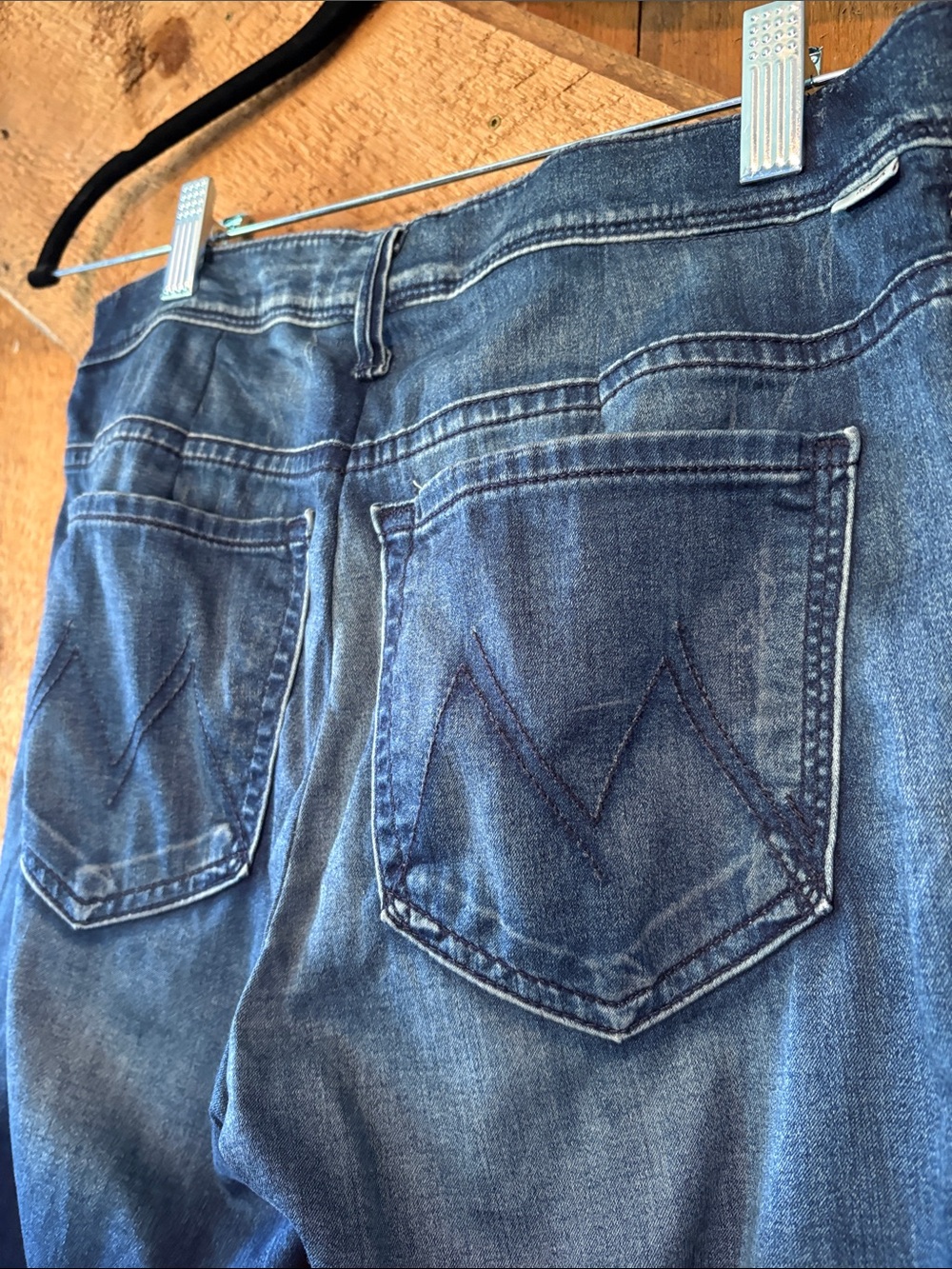 MOTHER The Daydreamer Boot Cut Jeans Night Spice Blue Whiskered Size 29 - Picture 6 of 14